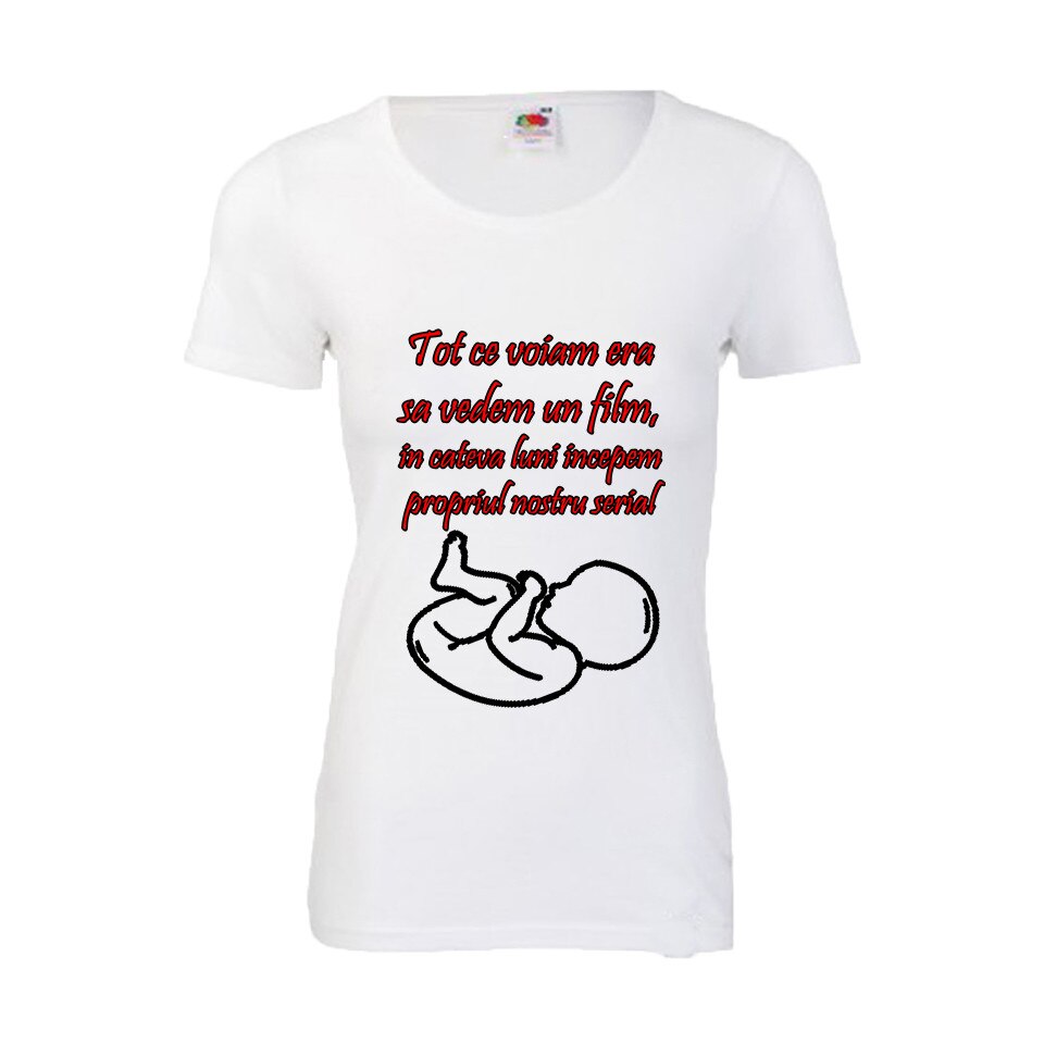 Tricou dama personalizat Fruit of the loom, alb, De la un film la mama S