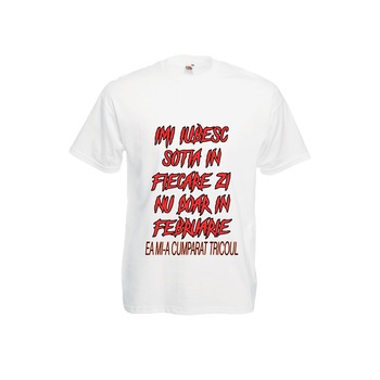 Tricou barbatesc personalizat Fruit of the loom, alb, imi iubesc sotia oricand 2XL Tricou barbatesc personalizat Fruit of the loom, alb, imi iubesc sotia oricand 2XL