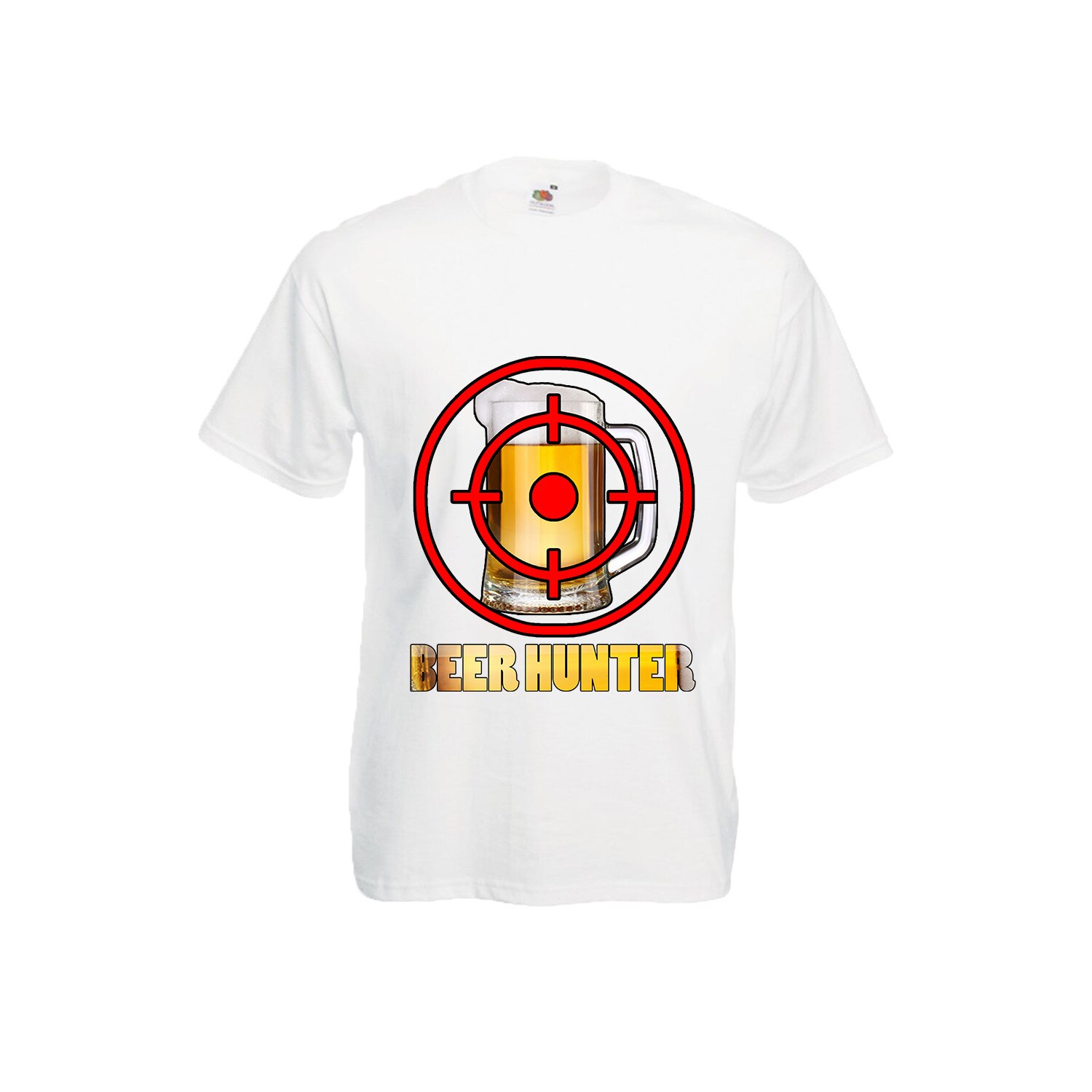 Tricou barbatesc personalizat Fruit of the loom, alb, Beer hunter S