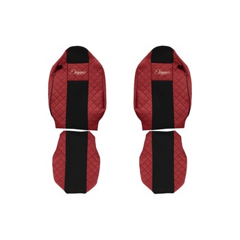 Set 2 huse scaun camion F-Core, Piele-ECO, pentru Renault T, Rosu/ Negru Set 2 huse scaun camion F-Core, Piele-ECO, pentru Renault T, Rosu/ Negru