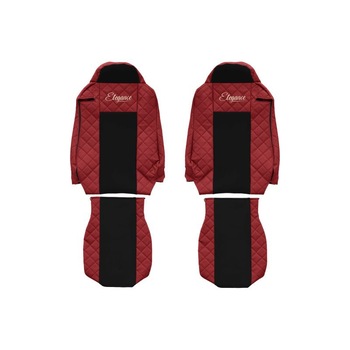 Set 2 huse scaun camion F-Core, Piele-ECO, pentru IVECO STRALIS, Rosu/ Negru Set 2 huse scaun camion F-Core, Piele-ECO, pentru IVECO STRALIS, Rosu/ Negru