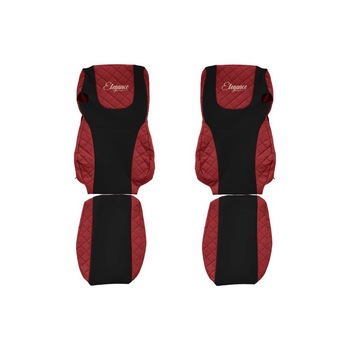 Set 2 huse scaun camion F-Core, Piele-ECO, pentru DAF XF 105, XF 106, Rosu/ Negru Set 2 huse scaun camion F-Core, Piele-ECO, pentru DAF XF 105, XF 106, Rosu/ Negru