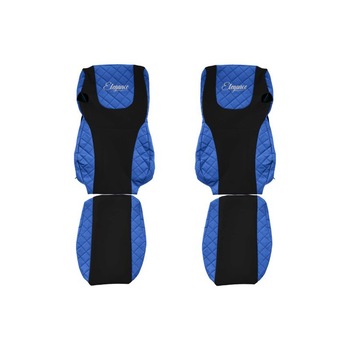 Set 2 huse scaun camion F-Core, Piele-ECO, pentru DAF XF 105, XF 106, Albastru/Negru Set 2 huse scaun camion F-Core, Piele-ECO, pentru DAF XF 105, XF 106, Albastru/Negru