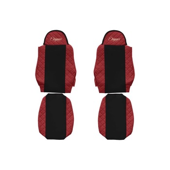 Set 2 huse scaun camion F-Core, Piele-ECO, pentru MAN TGA, TGL, TGM, Rosu/Negru Set 2 huse scaun camion F-Core, Piele-ECO, pentru MAN TGA, TGL, TGM, Rosu/Negru
