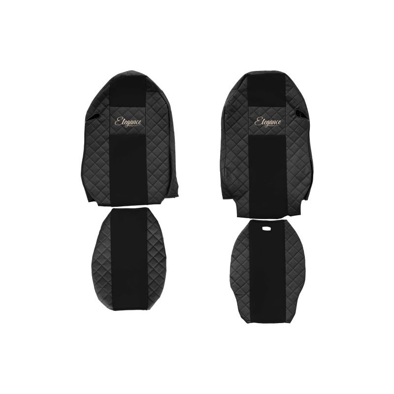 Set 2 huse scaun camion F-Core, Piele-ECO, pentru MERCEDES ACTROS MP2 / MP3, 2008+, Negru