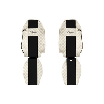 Set 2 huse scaun camion F-Core, Piele-ECO, pentru MERCEDES ACTROS MP2 / MP3, Bej/ Negru, 2002 Set 2 huse scaun camion F-Core, Piele-ECO, pentru MERCEDES ACTROS MP2 / MP3, Bej/ Negru, 2002