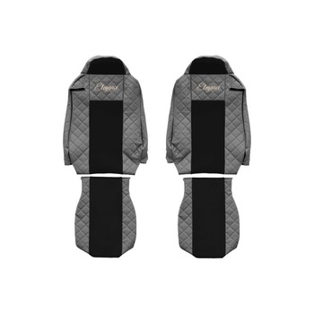 Set 2 huse scaun camion F-Core, Piele-ECO, pentru IVECO STRALIS, Gri/ Negru Set 2 huse scaun camion F-Core, Piele-ECO, pentru IVECO STRALIS, Gri/ Negru