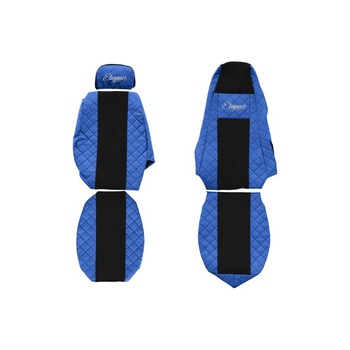 Set 2 huse scaun camion F-Core, Piele-ECO, pentru SCANIA P,G,R,T, Albastru/Negru, tetiera pasager ajustabila Set 2 huse scaun camion F-Core, Piele-ECO, pentru SCANIA P,G,R,T, Albastru/Negru, tetiera pasager ajustabila