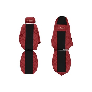 Set 2 huse scaun camion F-Core, Piele-ECO, pentru SCANIA P,G,R,T, Rosu/ Negru, tetiera pasager ajustabila Set 2 huse scaun camion F-Core, Piele-ECO, pentru SCANIA P,G,R,T, Rosu/ Negru, tetiera pasager ajustabila