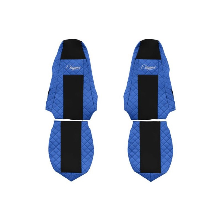 Set 2 huse scaun camion F-Core, Piele-ECO, pentru SCANIA P,G,R,T, Albastru/ Negru