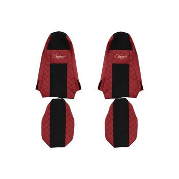 Set 2 huse scaun camion F-Core, Piele-ECO, pentru SCANIA P,G,R,T, cabina STREAMLINE, Rosu/ Negru Set 2 huse scaun camion F-Core, Piele-ECO, pentru SCANIA P,G,R,T, cabina STREAMLINE, Rosu/ Negru