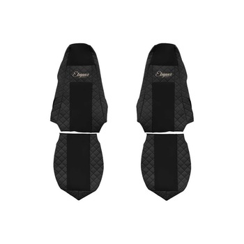 Set 2 huse scaun camion F-Core, Piele-ECO, pentru SCANIA P,G,R,T, Negru Set 2 huse scaun camion F-Core, Piele-ECO, pentru SCANIA P,G,R,T, Negru
