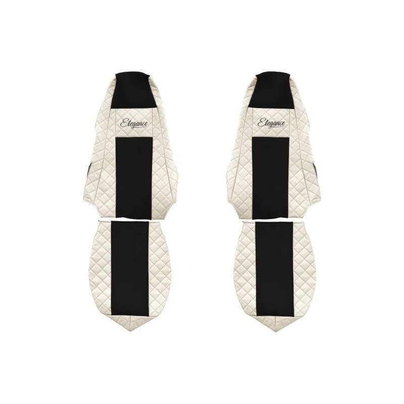 Set 2 huse scaun camion F-Core, Piele-ECO, pentru SCANIA P,G,R,T, Bej/ Negru