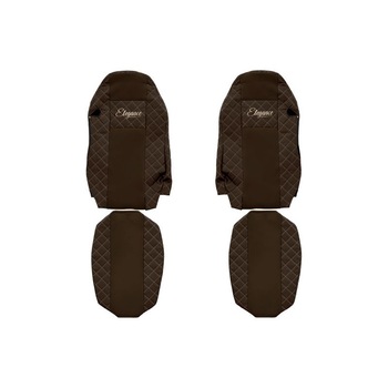 Set 2 huse scaun camion F-Core, Piele-ECO, pentru MAN TGX, Maro, Scaun sofer standard Set 2 huse scaun camion F-Core, Piele-ECO, pentru MAN TGX, Maro, Scaun sofer standard