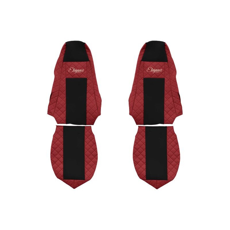 Set 2 huse scaun camion F-Core, Piele-ECO, pentru SCANIA P,G,R,T, Rosu/ Negru