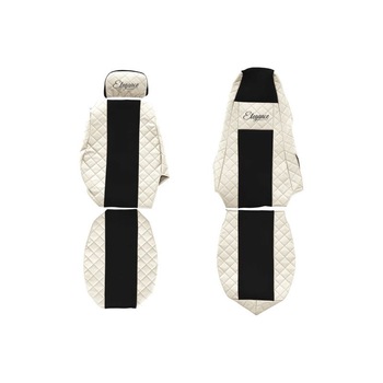 Set 2 huse scaun camion F-Core, Piele-ECO, pentru SCANIA P,G,R,T, Bej/ Negru, tetiera pasager ajustabila Set 2 huse scaun camion F-Core, Piele-ECO, pentru SCANIA P,G,R,T, Bej/ Negru, tetiera pasager ajustabila