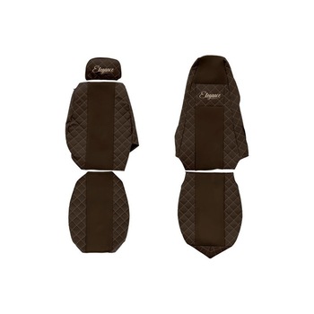 Set 2 huse scaun camion F-Core, Piele-ECO, pentru SCANIA P,G,R,T, Maro, tetiera pasager ajustabila Set 2 huse scaun camion F-Core, Piele-ECO, pentru SCANIA P,G,R,T, Maro, tetiera pasager ajustabila