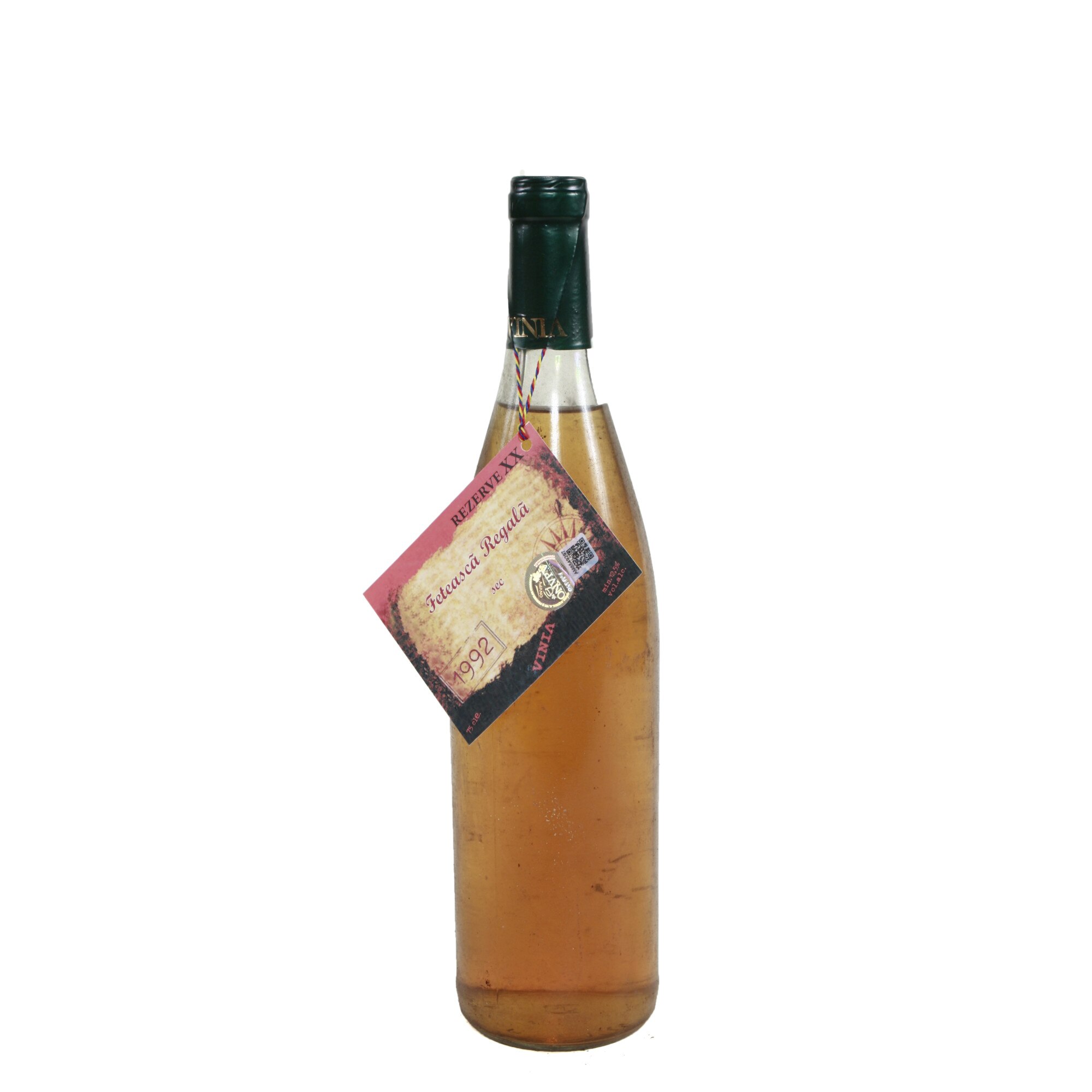 Vin alb, Feteasca Regala, Podgoria Cotnari, 1992, sec, Vinia, 0.75l