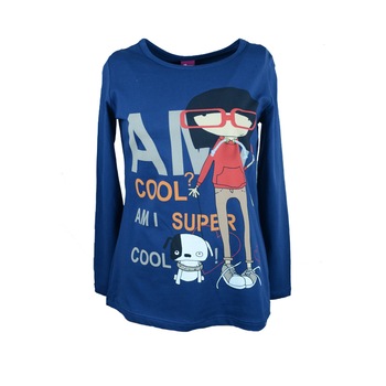 Bluza cu maneca lunga pentru fete Atut A-4831, Bleumarin, 134 Bluza cu maneca lunga pentru fete Atut A-4831, Bleumarin, 134