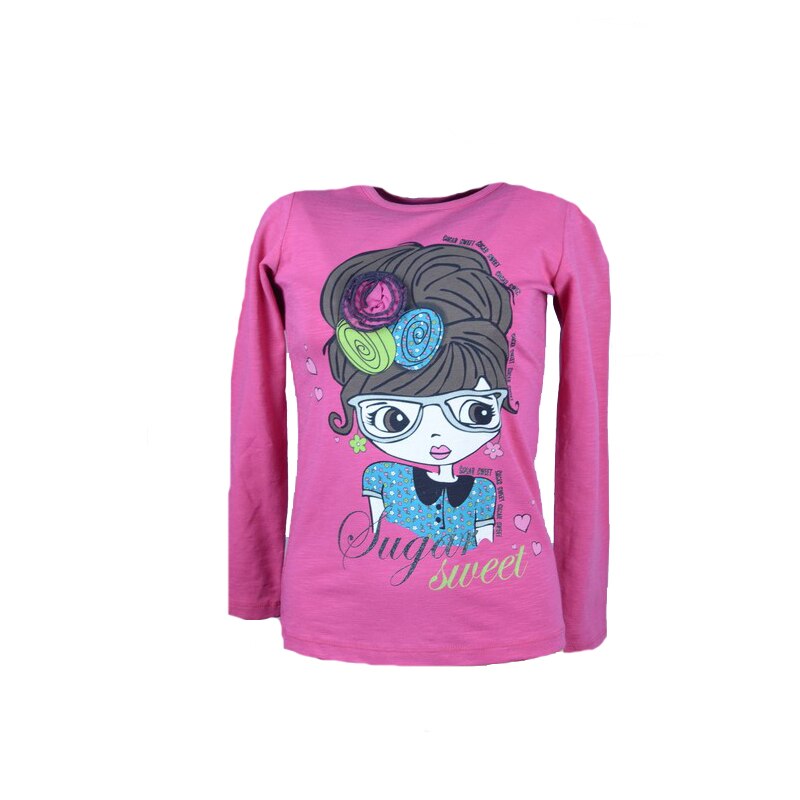 Bluza cu maneca lunga pentru fete Atut A-4557, Roz, 122