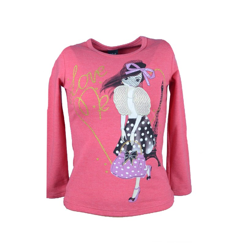 Bluza cu maneca lunga pentru fete Atut A-5657, Coral, 104