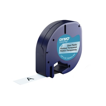 Etichete plastic autocolante DYMO LetraTag, 12mmx4m, transparente, S0721530 S0721550 12267 Etichete plastic autocolante DYMO LetraTag, 12mmx4m, transparente, S0721530 S0721550 12267