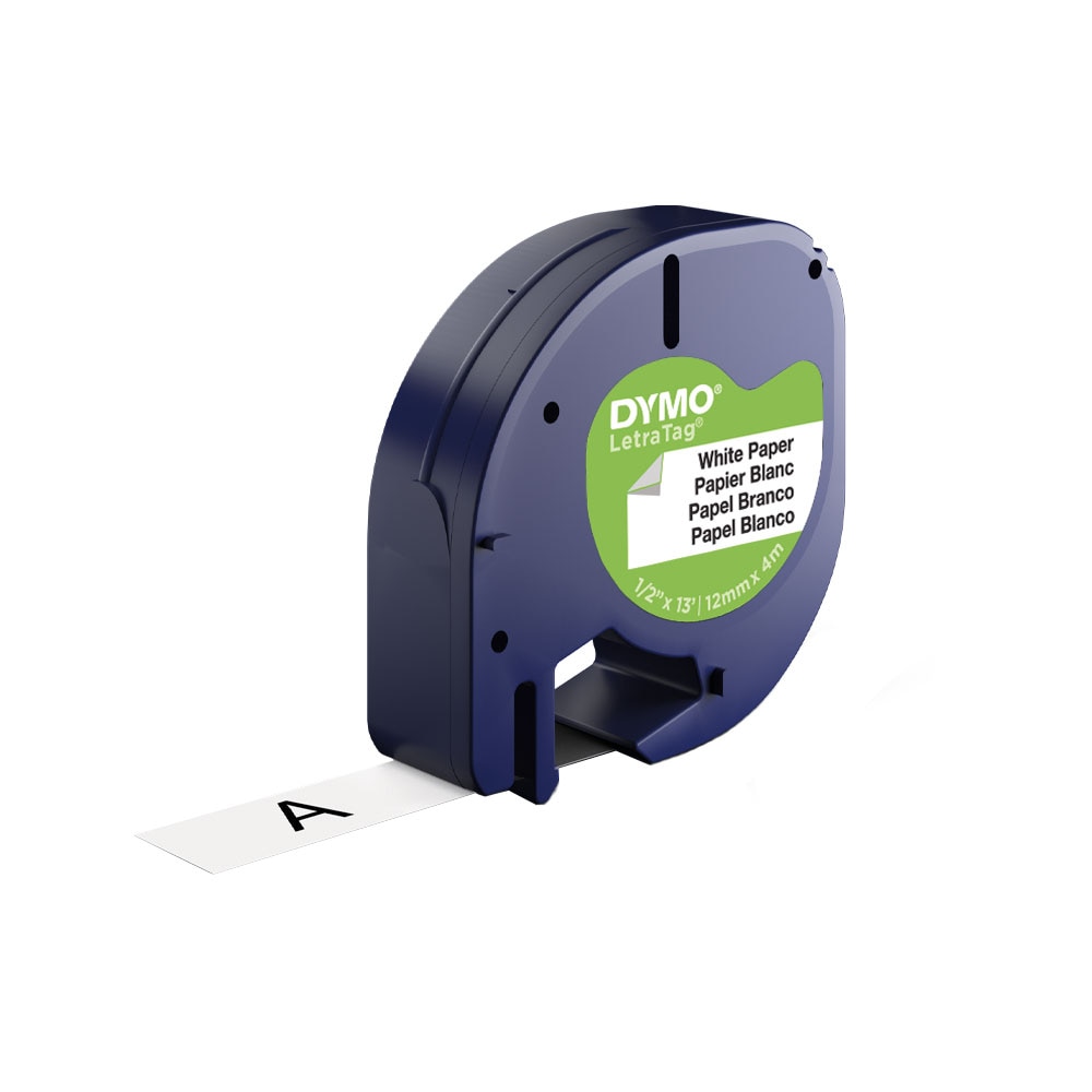 Etichete hartie Dymo DY91200 LetraTag, 12mmx4m, albe