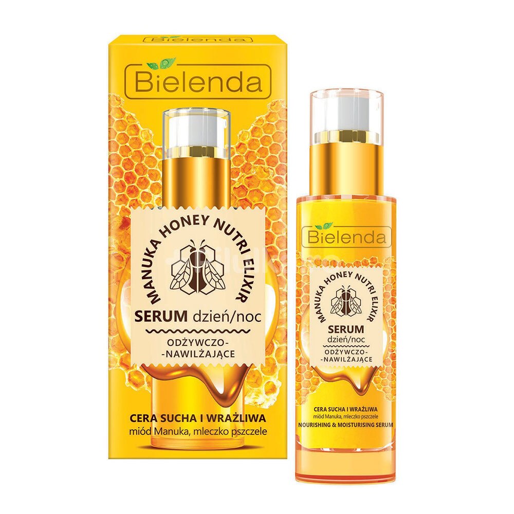 Ser nutritiv si hidratant pentru Ten Uscat si Sensibil MANUKA HONEY NUTRI ELIXIR, Bielenda, 30 g