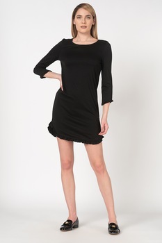 Vila, Rochie mini cu garnituri cu volane Tinny, Negru Vila, Rochie mini cu garnituri cu volane Tinny, Negru