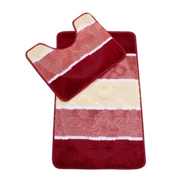 Set 2 covorase baie Basic Standard , 50x80cm/40x50cm , antiderapant , polipropilena, tip dungi, culoare visiniu degrade, model fluture , gramaj 800 g Set 2 covorase baie Basic Standard , 50x80cm/40x50cm , antiderapant , polipropilena, tip dungi, culoare visiniu degrade, model fluture , gramaj 800 g