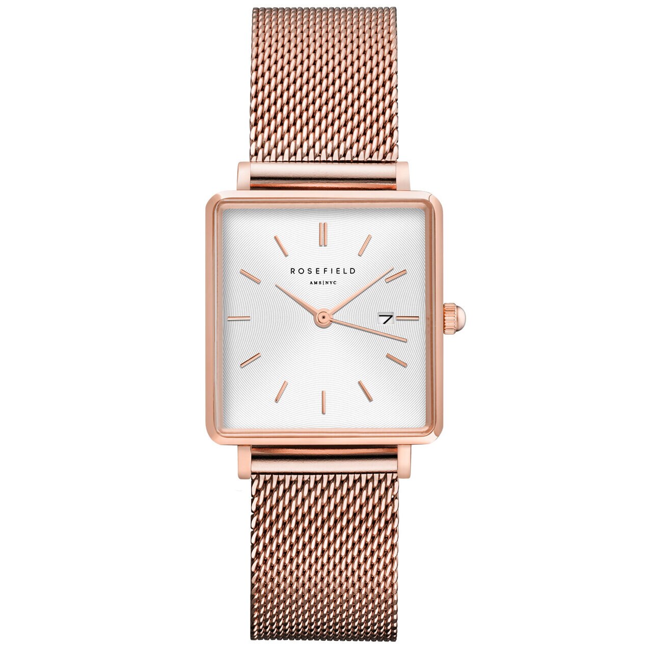 Ceas de dama Rosefield QWSR-Q01 The Boxy 26mm, 3ATM, Auriu