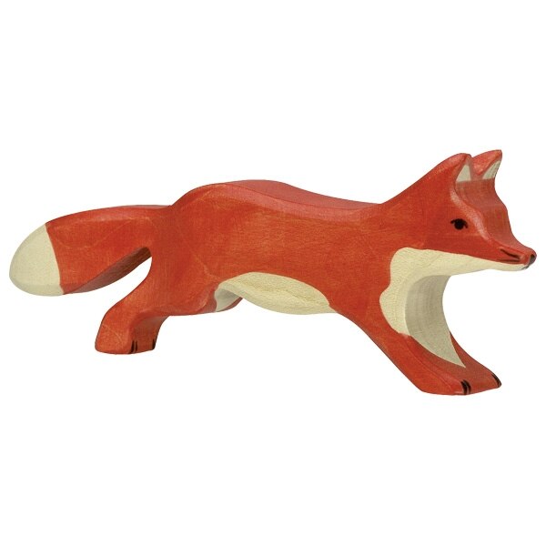 Figurina, Holztiger, vulpe, alergand, lemn masiv, 16x2,3x6,5cm