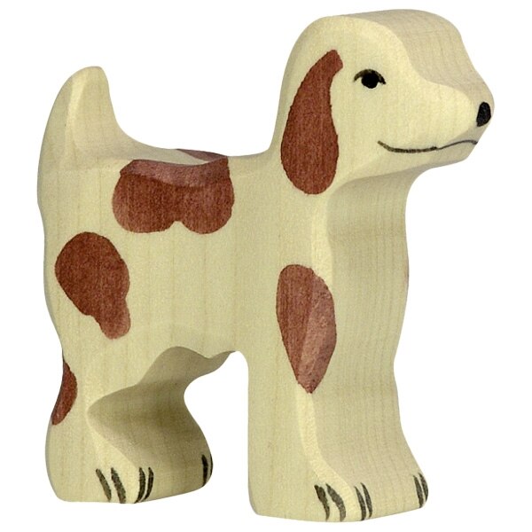 Figurina, Holztiger, catelus, mic, lemn masiv, 6x1,9x5,5cm