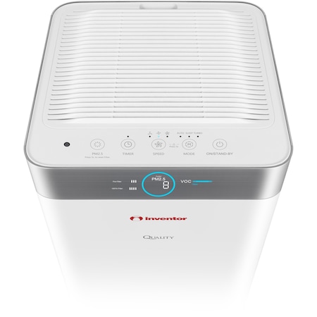 Purificator de aer Inventor Quality 550, 6 etape filtrare, Ionizator, Indicator calitate aer, Mod Sleep, Alb
