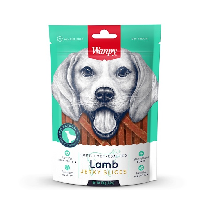 Лакомство за куче Wanpy Lamb Jerky Slices, 100гр
