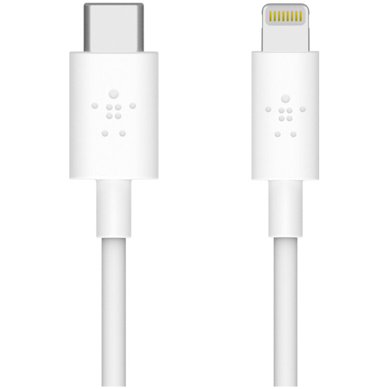 Cablu de date Belkin, Lightning - USB Type C, 1.2m, White