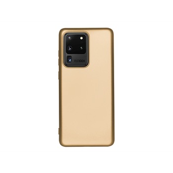 Husa de protectie spate Level pentru Samsung Galaxy S20 Ultra, Silicon, Golden Husa de protectie spate Level pentru Samsung Galaxy S20 Ultra, Silicon, Golden