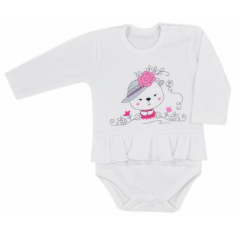 Body cu maneca lunga pentru fete Koala Misia 3771A, Alb Body cu maneca lunga pentru fete Koala Misia 3771A, Alb