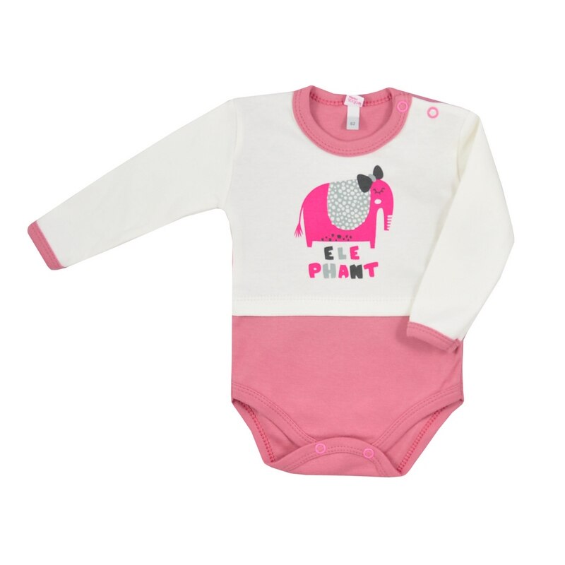 Body cu maneca lunga pentru fete Koala Play Time 3818, Roz