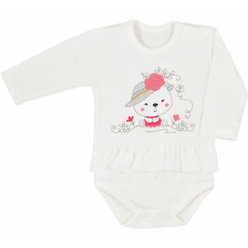 Body cu maneca lunga pentru fete Koala Misia 3771-1, Crem, 80 cm
