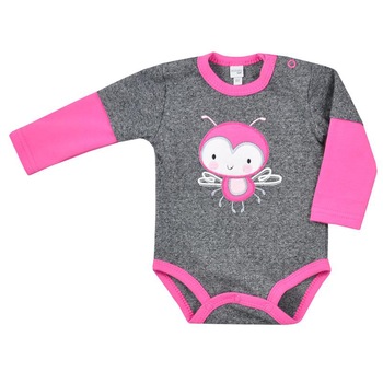 Body cu maneca lunga pentru fete Koala Riko 05-456R, Gri, 62 cm Body cu maneca lunga pentru fete Koala Riko 05-456R, Gri, 62 cm