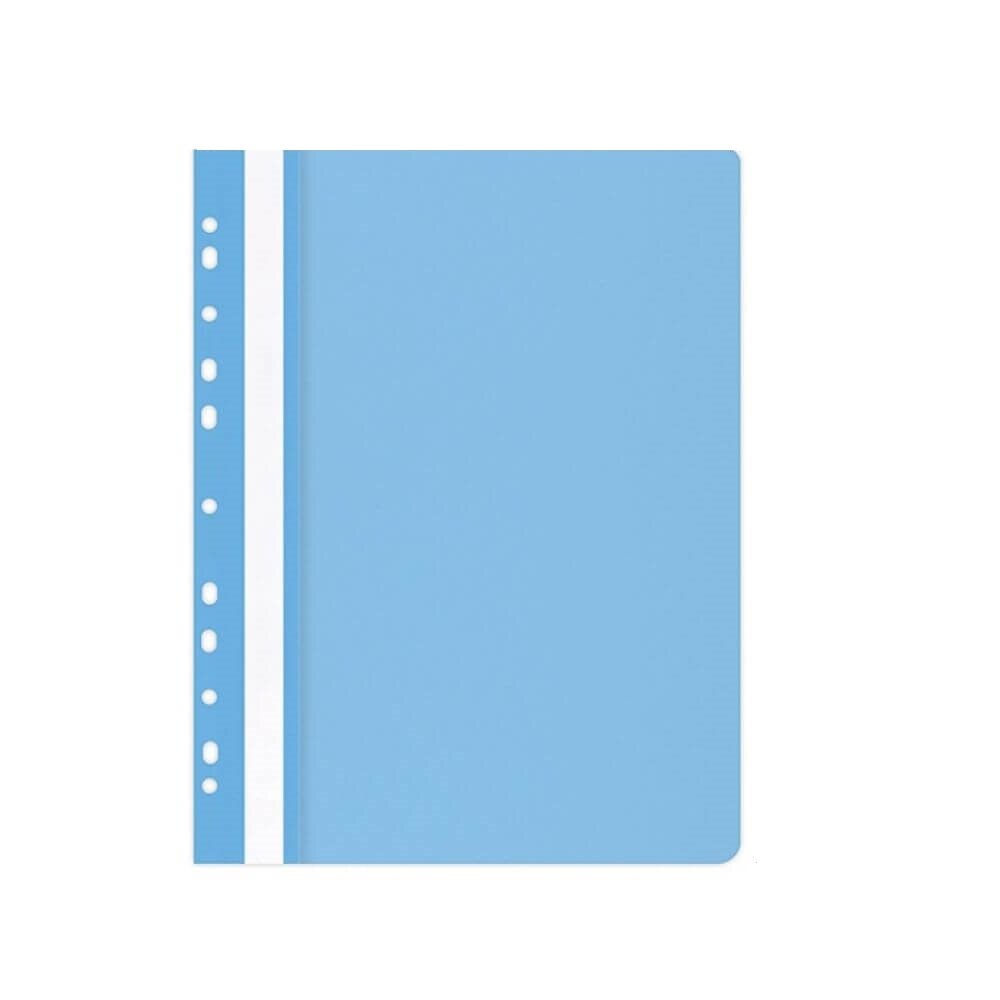 Dosar din Plastic cu Sina si Multiperforatii, 225x305 mm, Capacitate de 200 Coli, 25 Buc/Set, Culoare Albastru Deschis