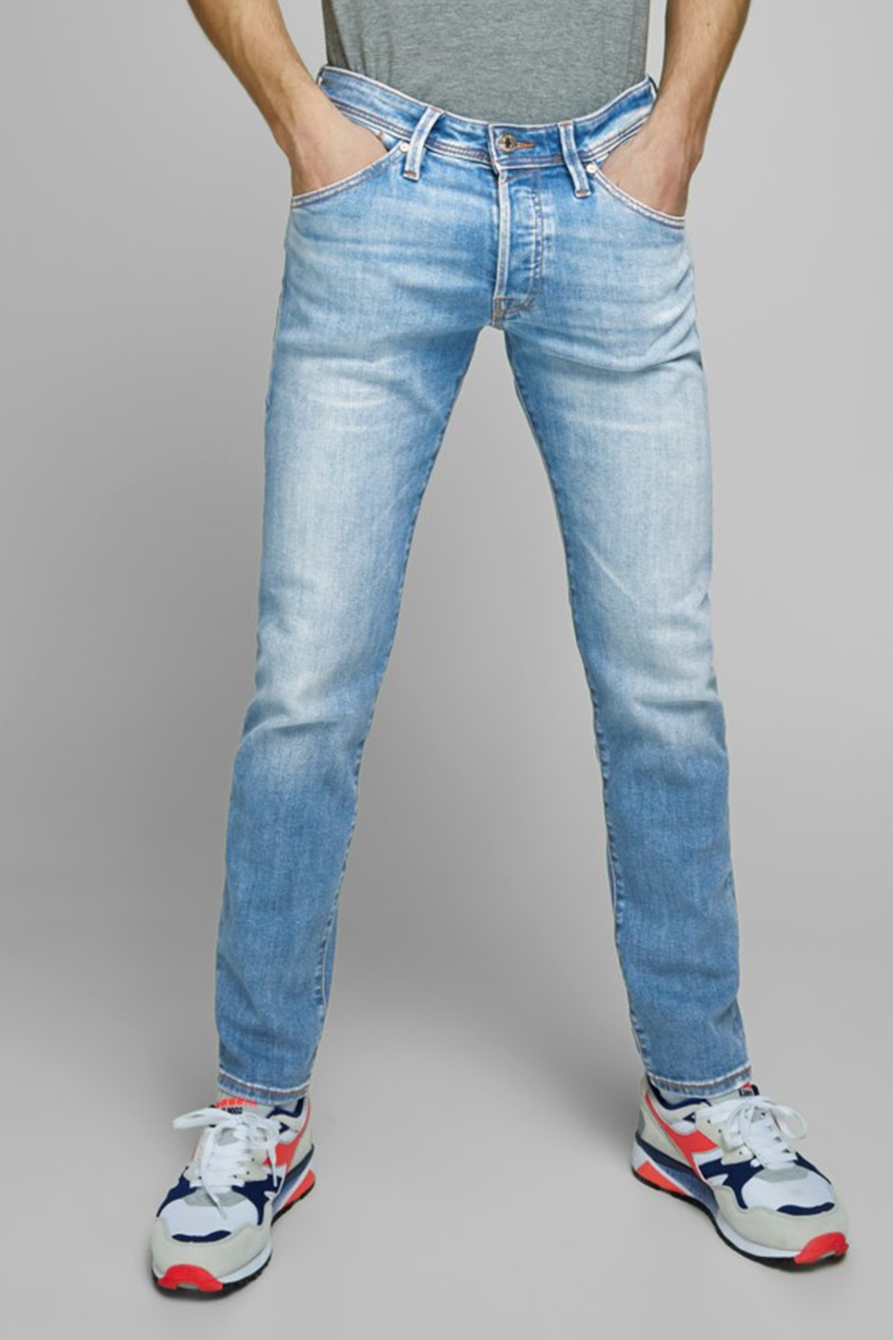 Jack&Jones, Blugi cu croiala dreapta, Bleu, M-L30