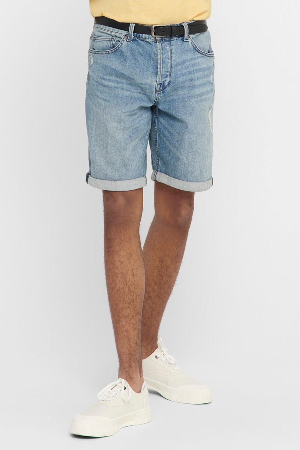 Only & Sons, Pantaloni scurti din denim si bumbac organic, Albastru