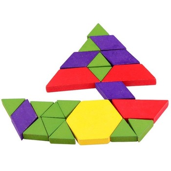 Tangram 125 piese ,joc constructie forme geometrice din lemn Tangram 125 piese ,joc constructie forme geometrice din lemn
