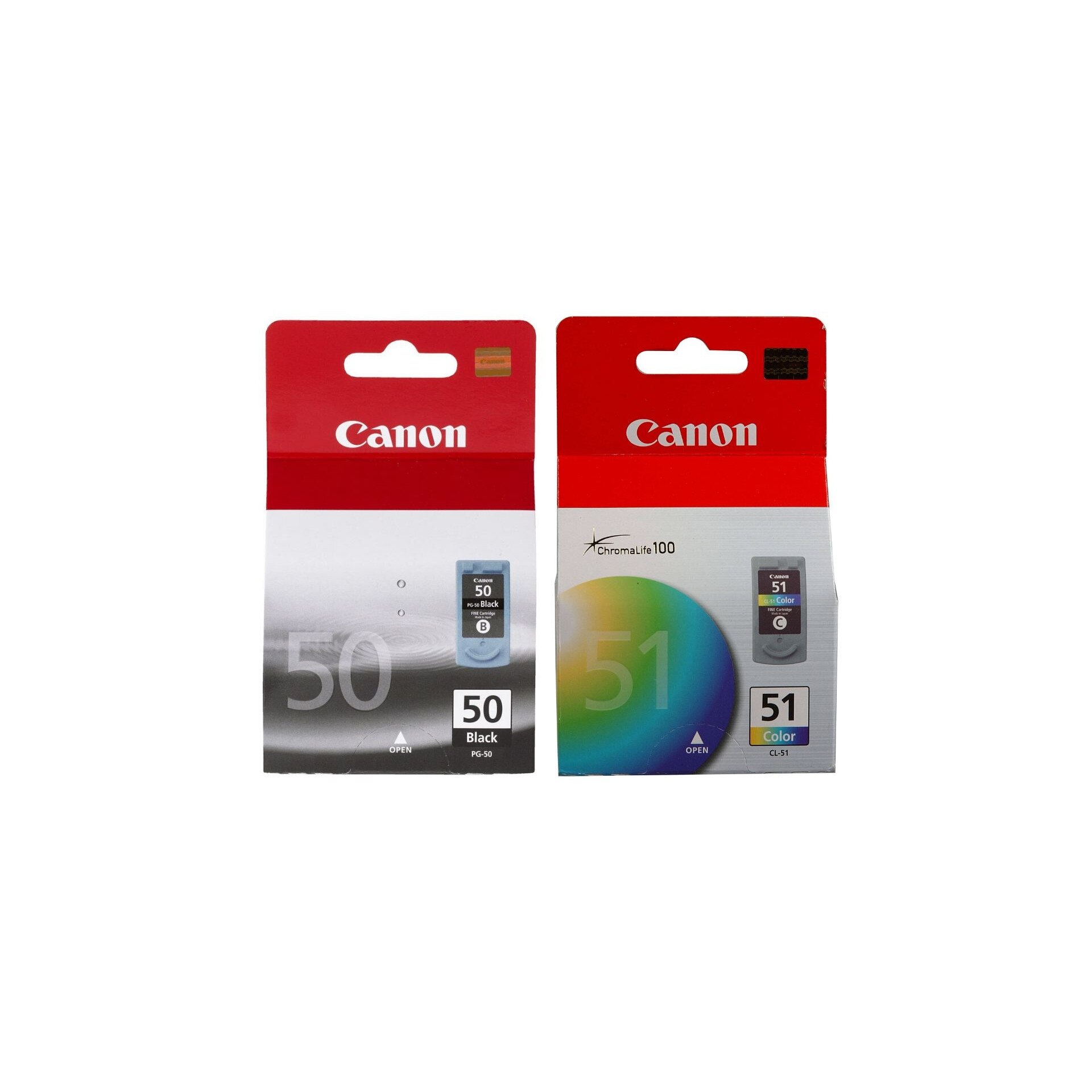 Pachet cartuse cerneala PG-50 negru CL-51 color Canon original 1055 pagini