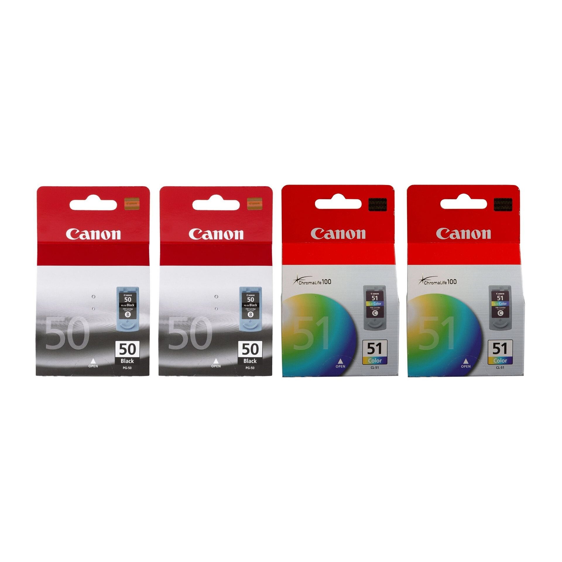 Pachet cartuse cerneala PG-50 negru x2 CL-51 color x2 Canon original 2110 pagini
