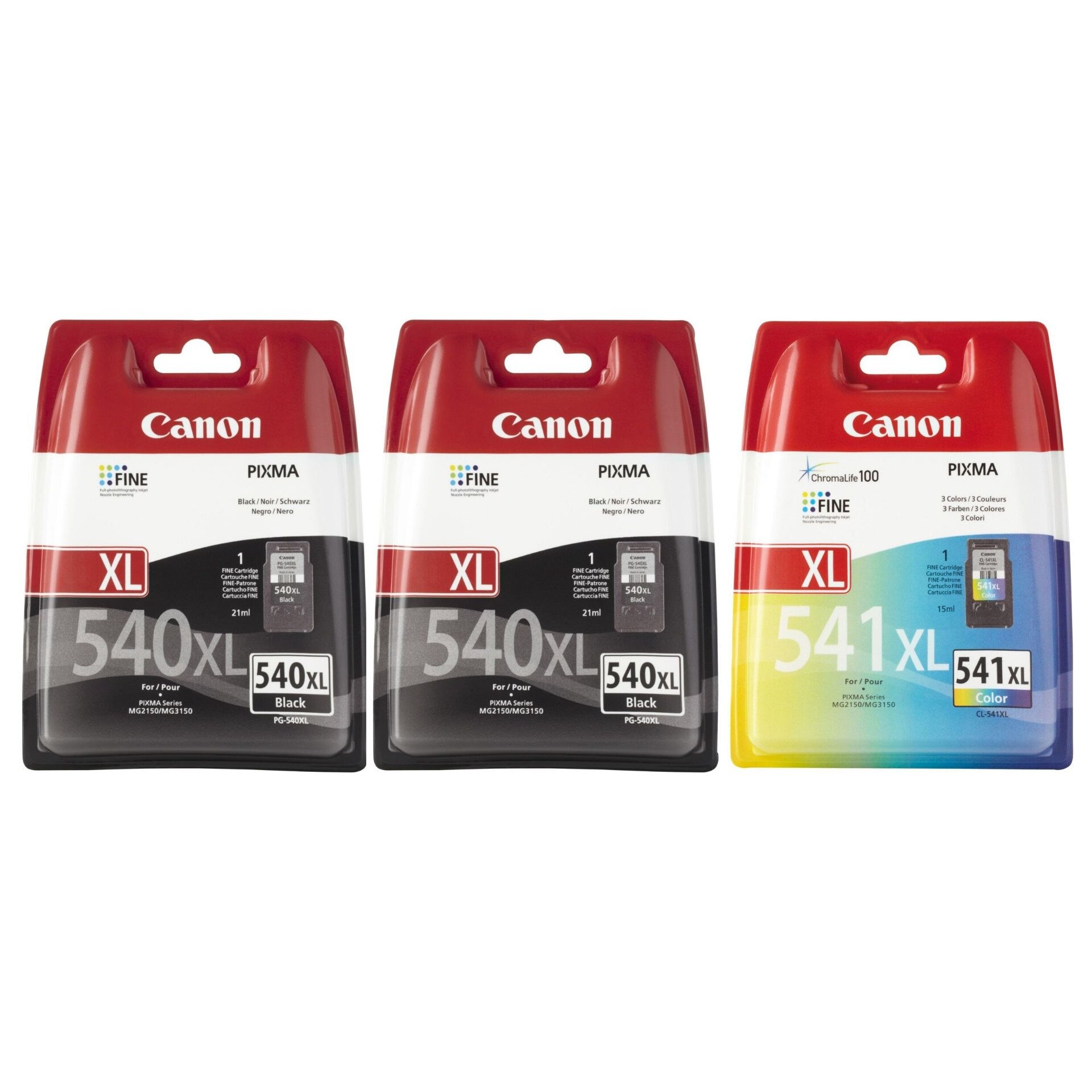 Pachet cartuse cerneala PG-540XL negru x2 CL-541XL color Canon original 1600 pagini