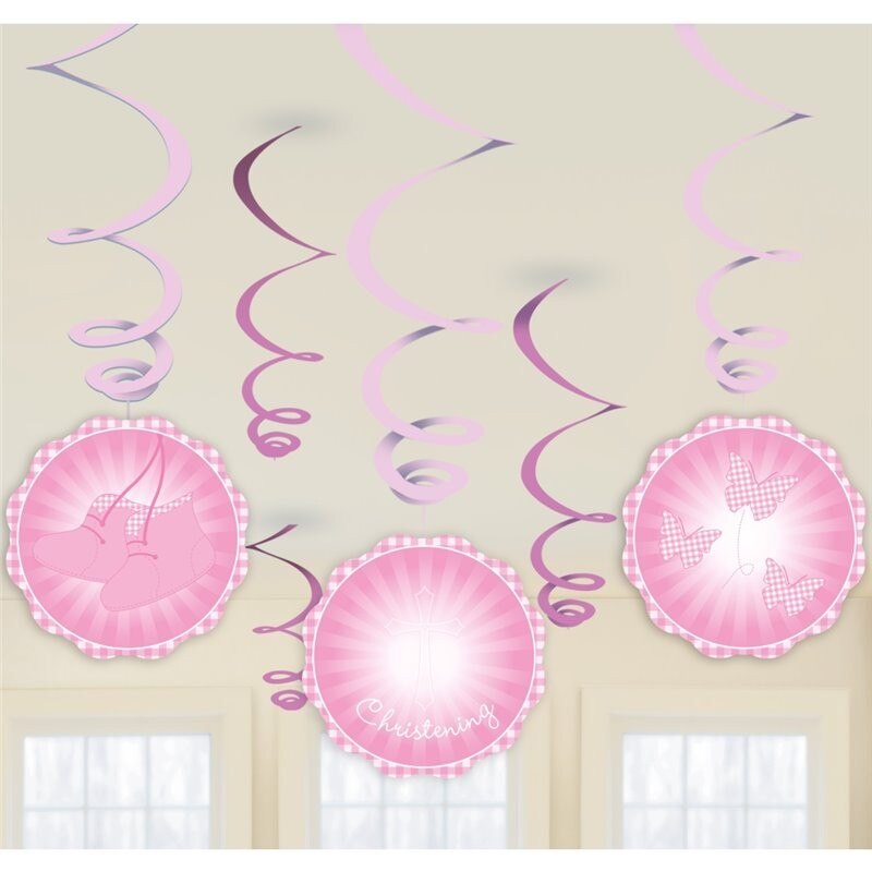 Serpentine decorative botez fetita, Amscan 997298, set 6 bucati