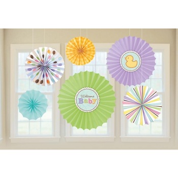 Ornamente pentru botez - Welcome Baby, Amscan 299307, Set 6 buc Ornamente pentru botez - Welcome Baby, Amscan 299307, Set 6 buc
